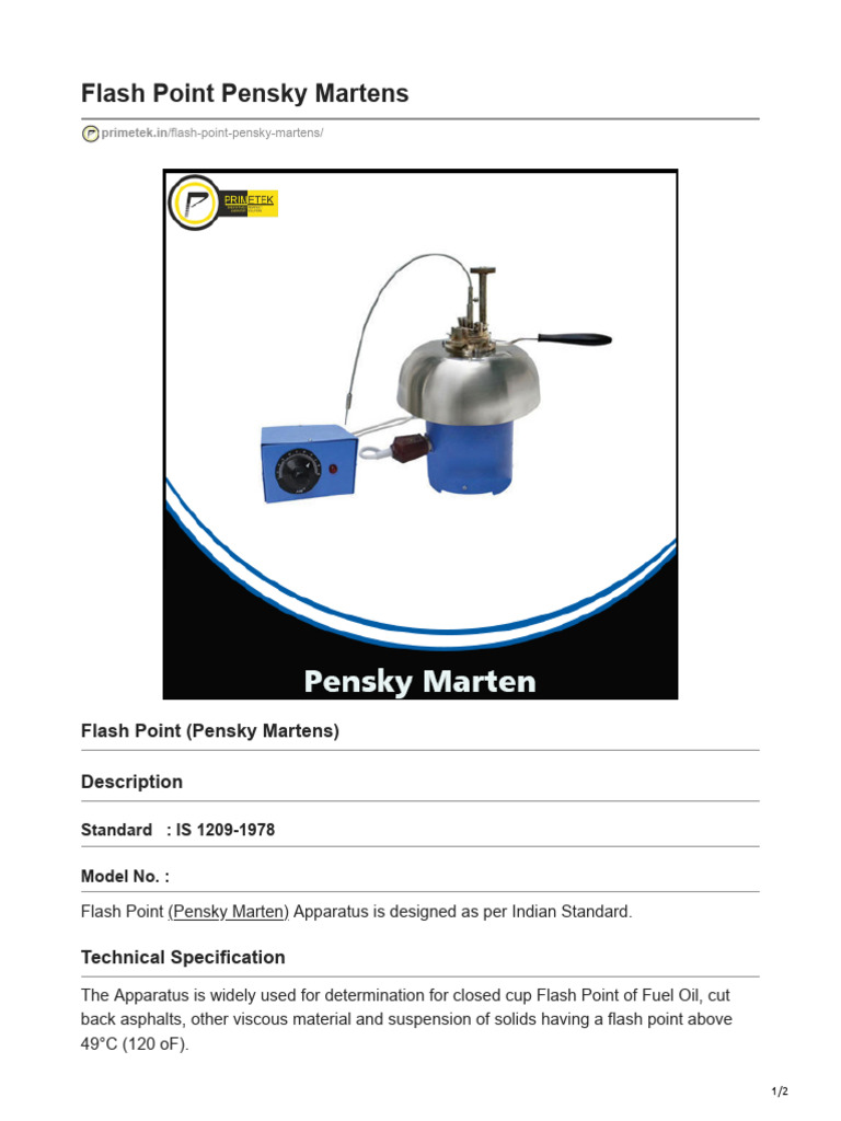 Flash Point Pensky Martens | PDF