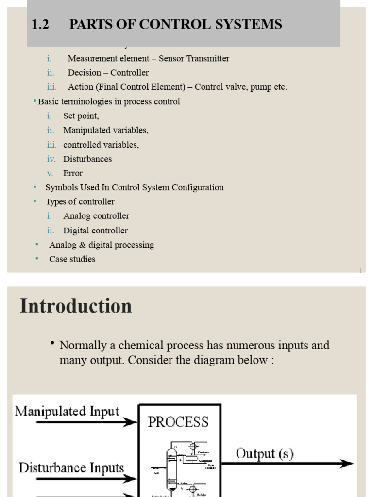 1.2 - Parts of Control System | PDF | Control Theory | Chemical Reactor
