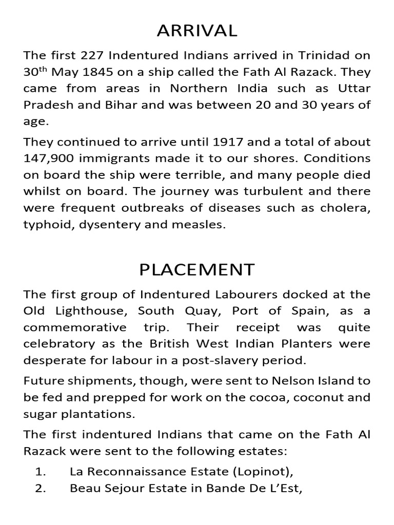 Indian Arrival in Trinidad | PDF