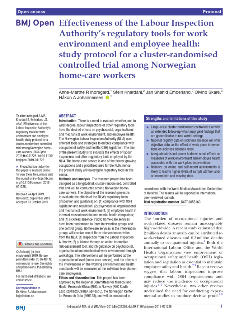 Indregard 2019 Effectiveness of The Labour Inspection | PDF ...