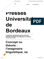 Presses Universitaires de Bordeaux: Concept Ou Théorie: L'imaginaire Linguistique, Sa