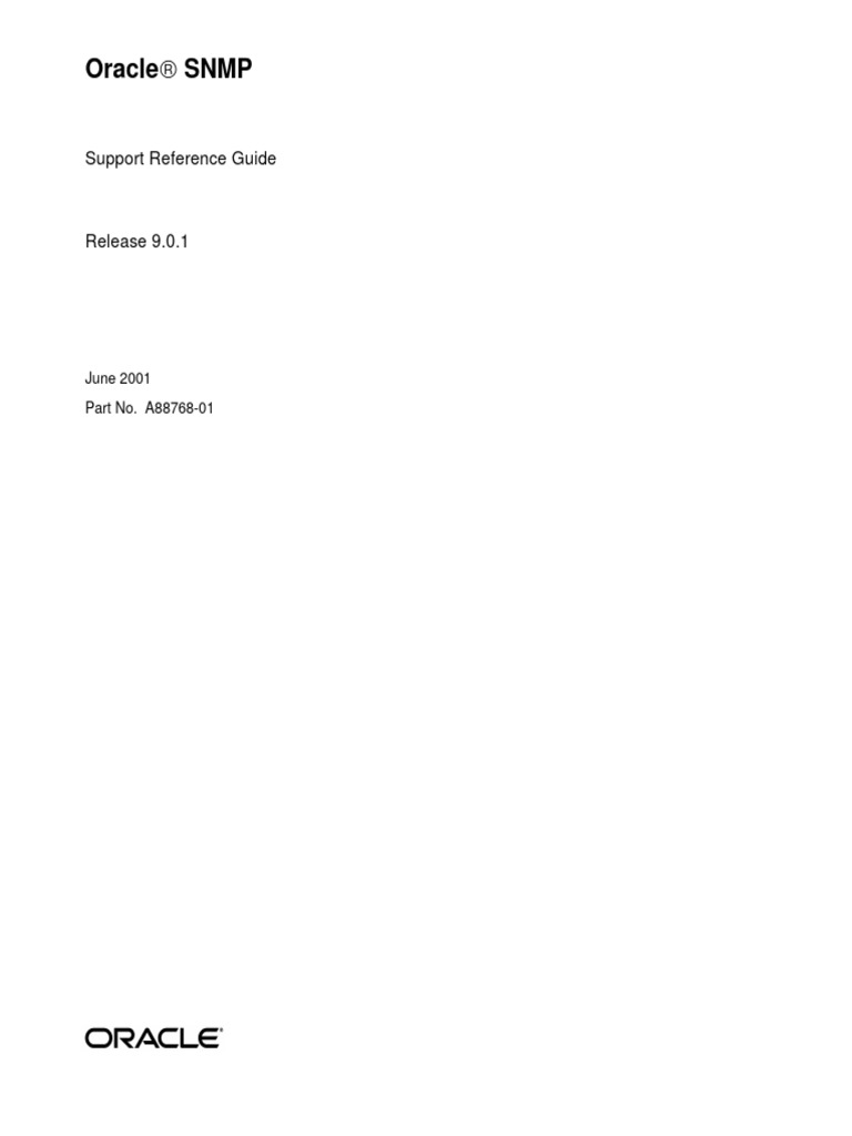 Oracle SNMP - Support Reference Guide (2001) | PDF | License | Copyright
