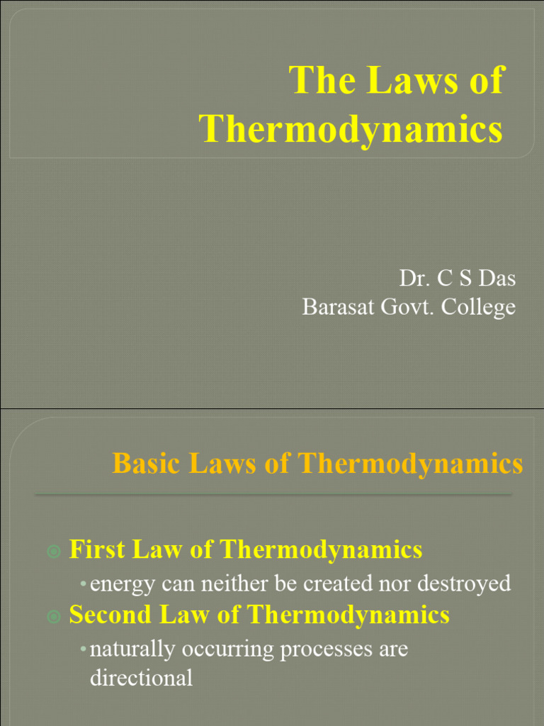 Understanding Thermodynamics Laws | PDF | Second Law Of Thermodynamics ...