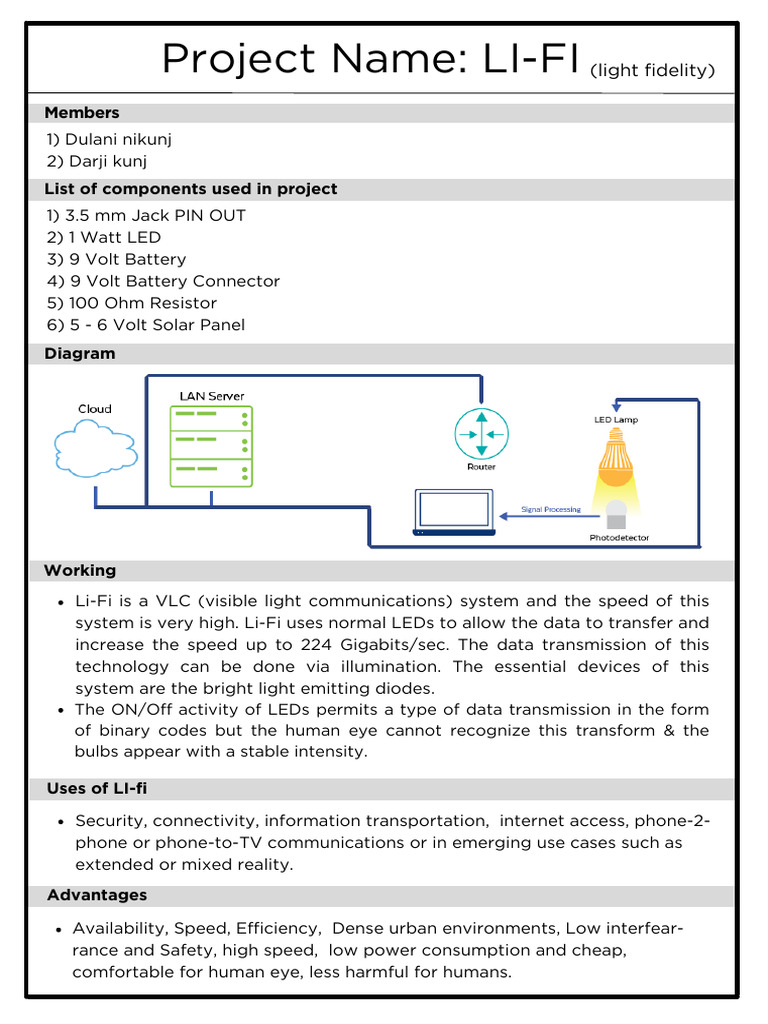 Li-Fi Technology: High-Speed Data Transfer | PDF