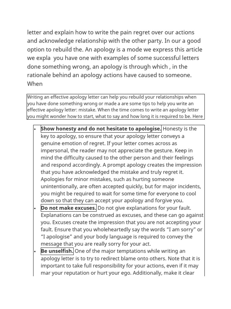 Show honesty and do not hesitate to apologise honesty is the pdf