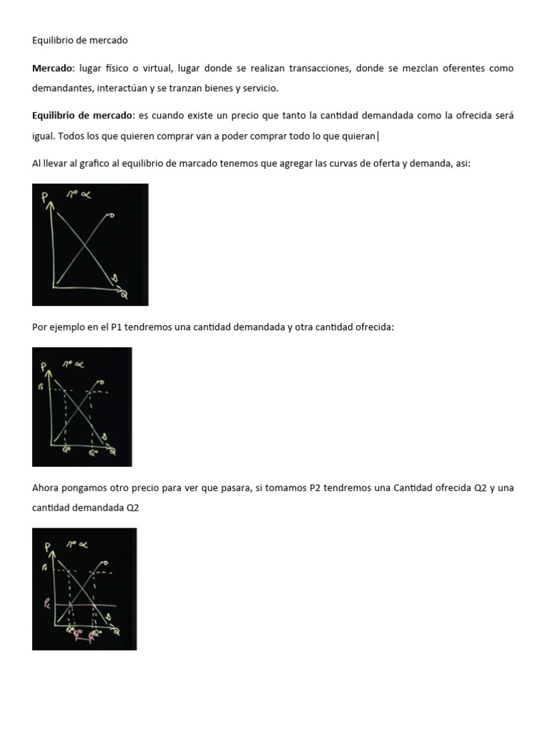 Equilibrio de Mercado: Oferta y Demanda | PDF | Oferta (economía ...
