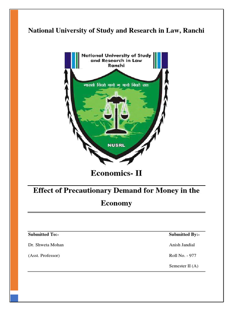 Economics Ii Pdf Demand For Money Money