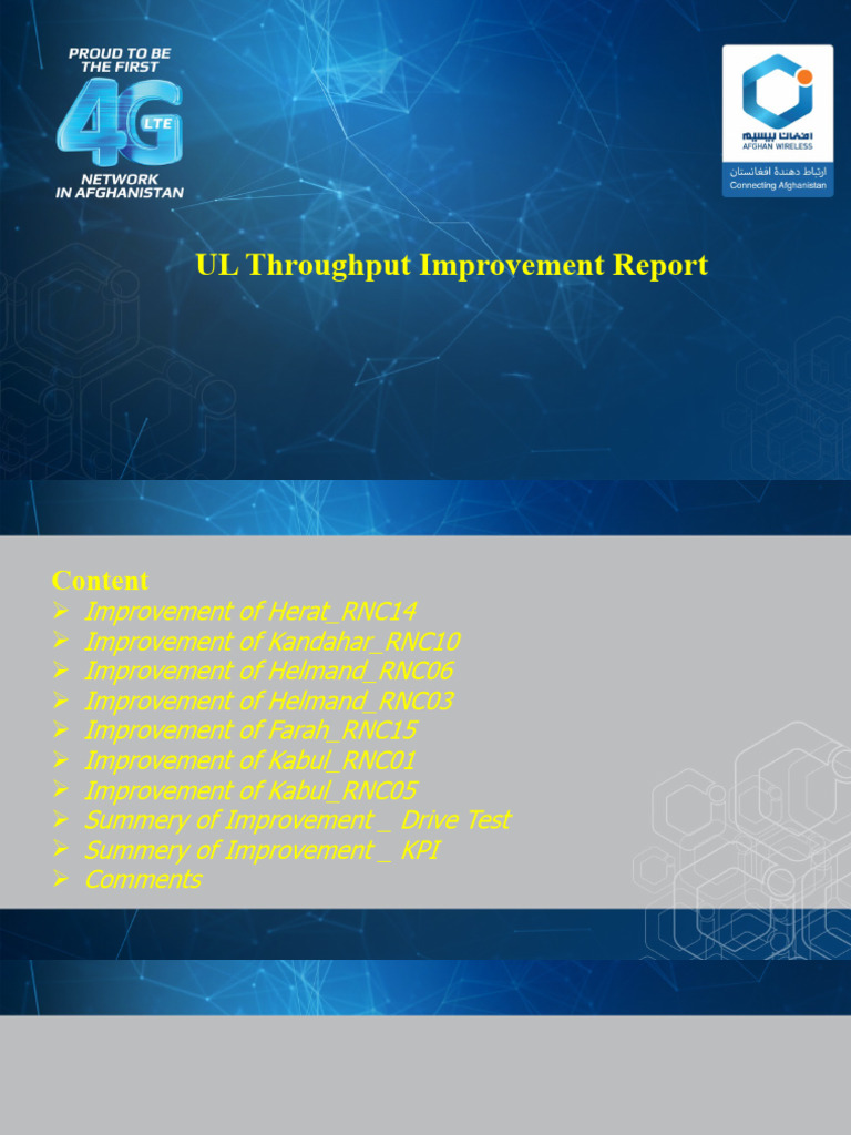 3G UL Throughput Improvement Report | PDF | Telecommunications ...