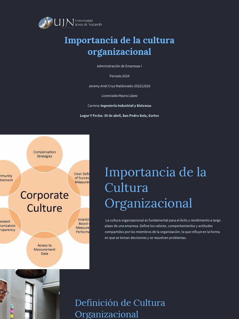 Importancia de La Cultura Organizacional | PDF | Cultura organizacional ...