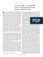 Introduction To The Issue On Cooperative Communication and Signal Processing in Cognitive Radio Systems