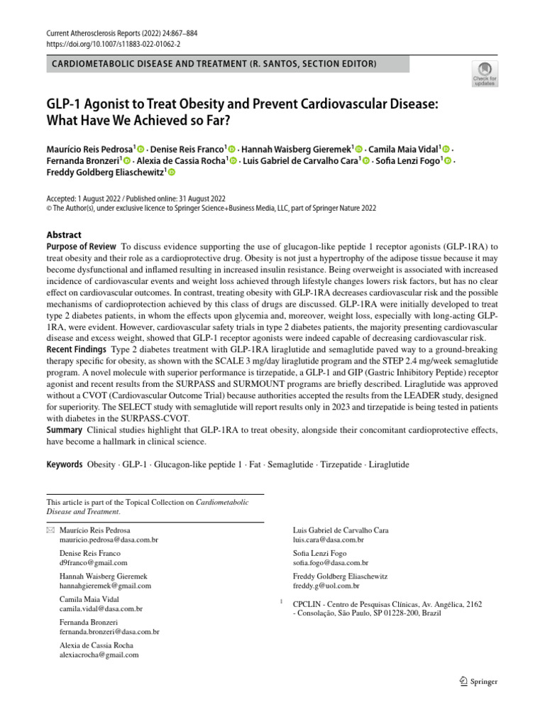 Picture of GLP-1 Agonists: Obesity & Heart Health | PDF | Cardiovascular Diseases ...