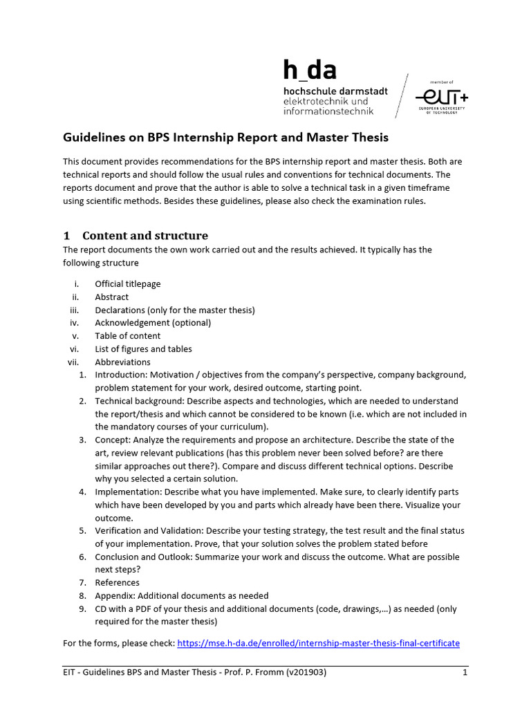 BPS Internship and Thesis Guidelines | PDF | Thesis