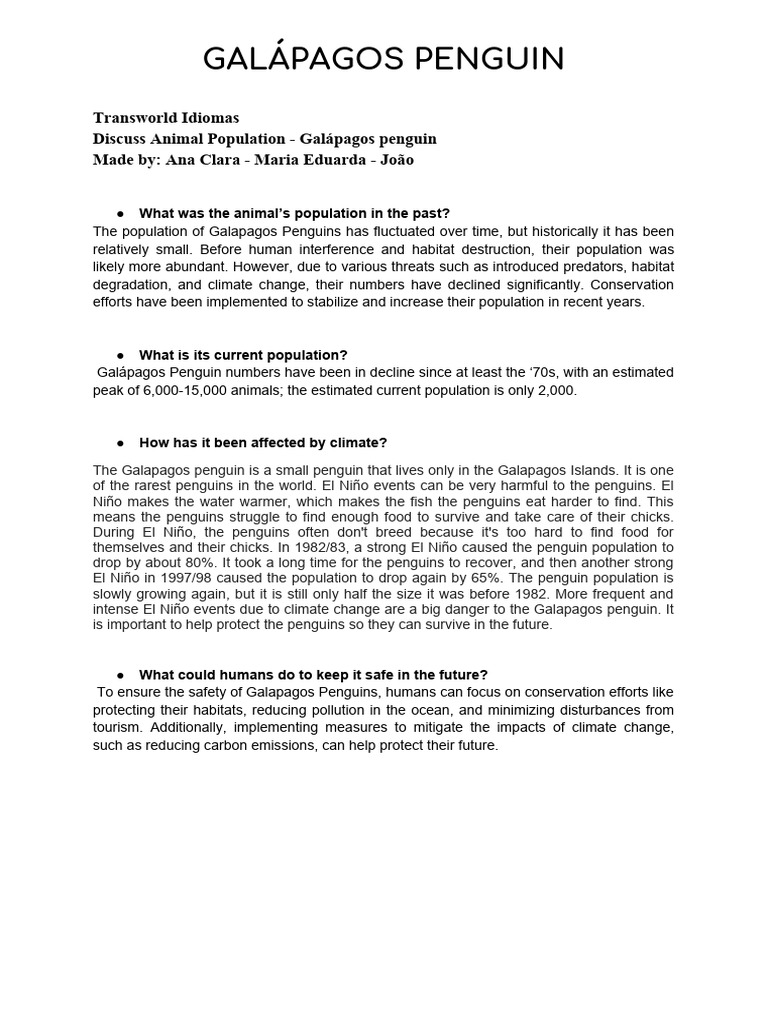 Galápagos Penguin Pdf