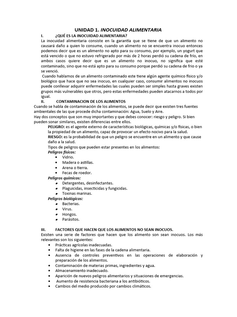 Inocuidad Alimentaria y su Impacto | PDF | Alimentos | Seguridad ...