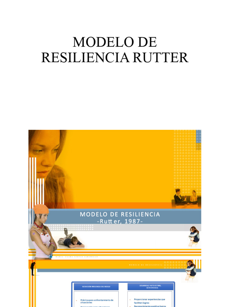 Modelo de Resiliencia Rutter 1987 | PDF | Resiliencia psicológica | Las ...