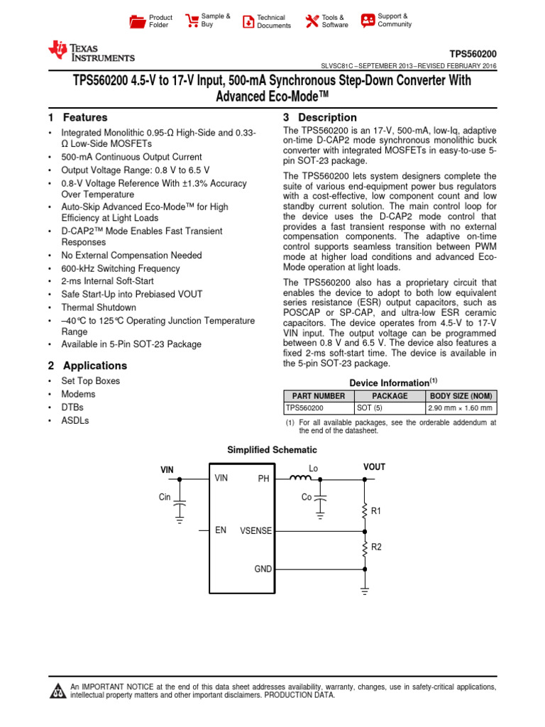 Tps 560200 | PDF | Electrostatic Discharge | Electronic Filter