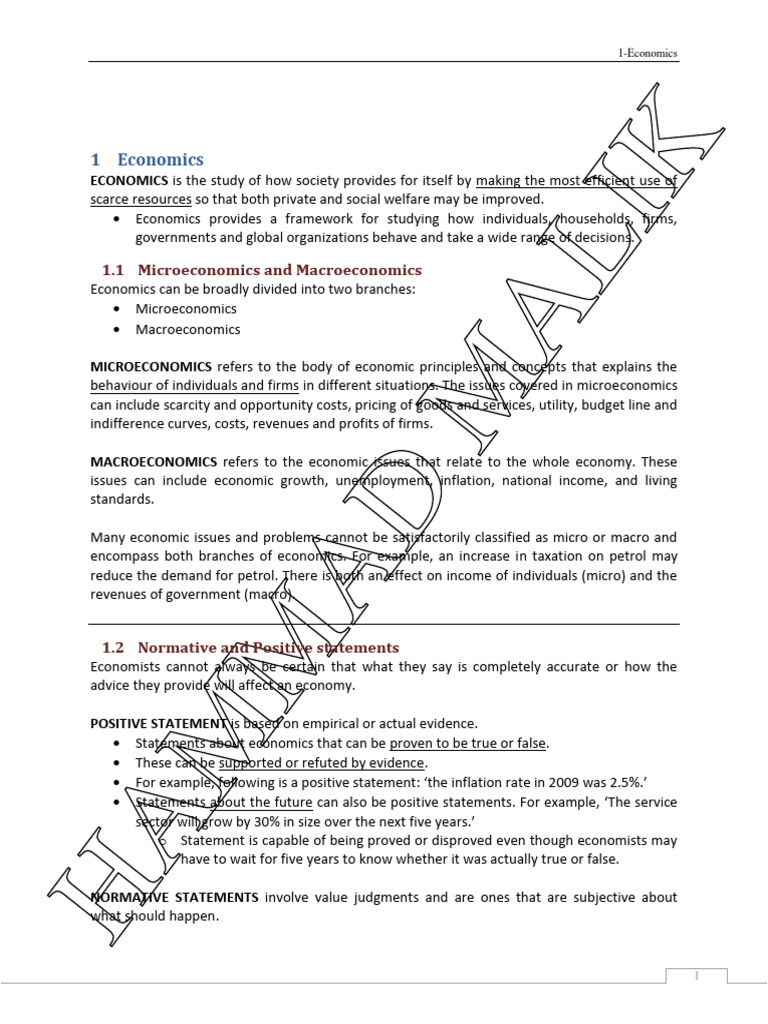 As Economics Notes New-1 | PDF | Money | Economics