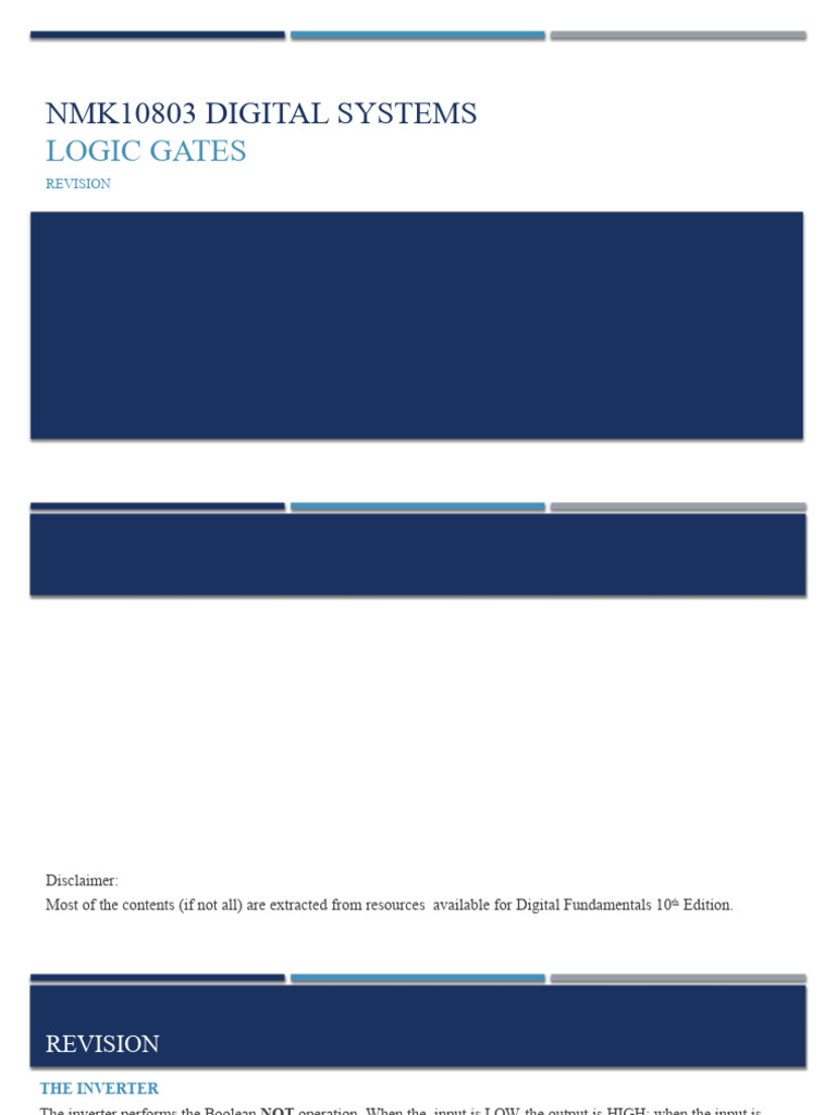 NAND Gate in Digital Logic Revision | PDF | Logic Gate | Mathematical Logic