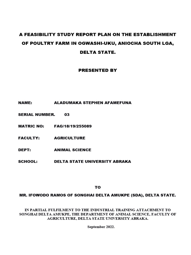 Poultry Farm Feasibility Study Report | PDF | Poultry Farming | Employment