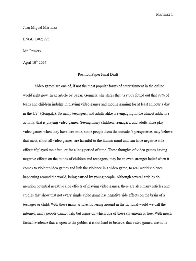 Positive and Negative Effects of Video Games | PDF | Adolescence ...