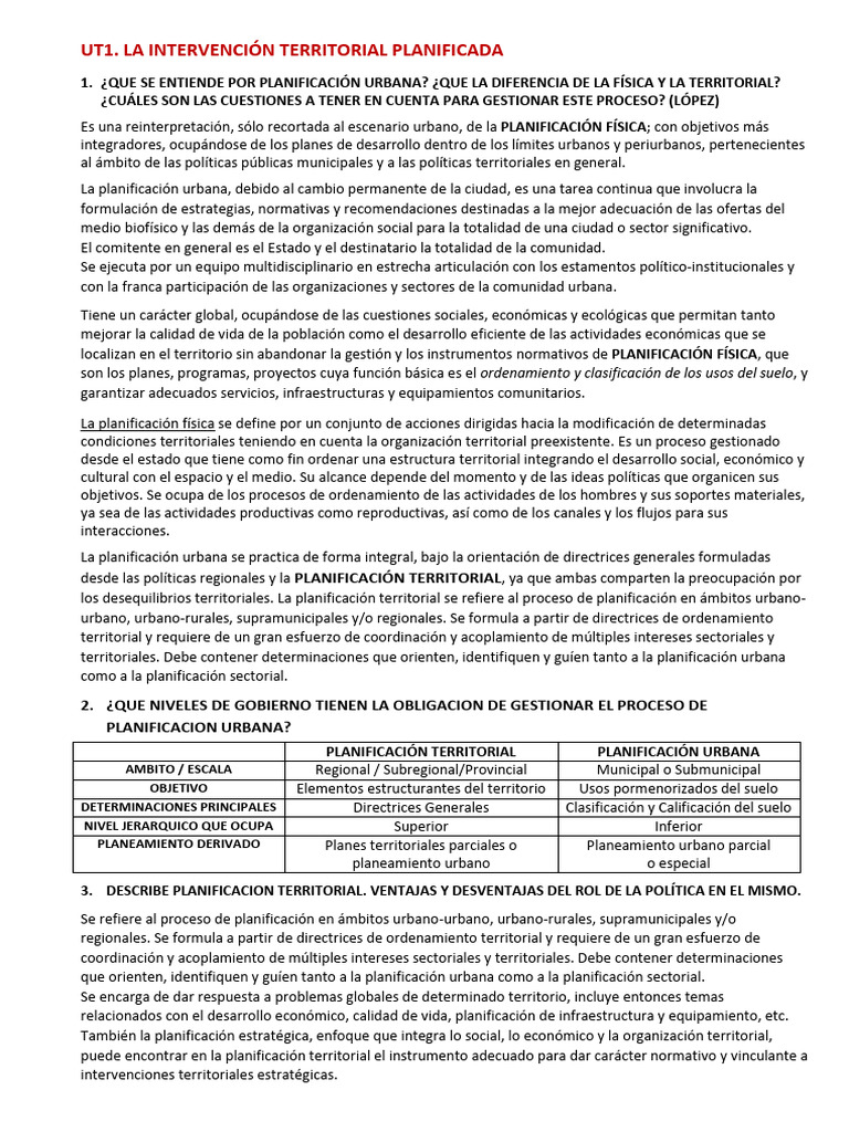 Planificación Urbana y Territorial | PDF | Planificación urbana ...