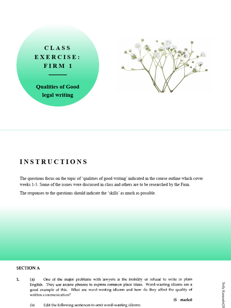 Class Exercise Firm 1 | PDF