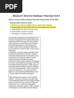 Advanced 7 American Headways 5 Final Exam Unit 4