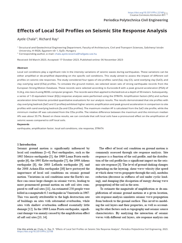 Soil Profiles Impact on Seismic Response | PDF | Seismology | Earthquakes