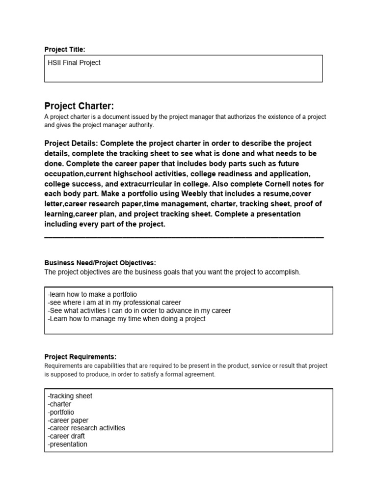 Project Charter | PDF | Project Management | Business