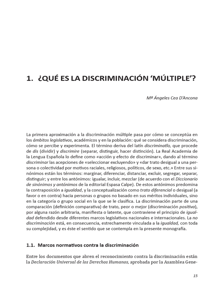 01 Discrim Multiple Cap 1 España... | PDF | Discriminación ...