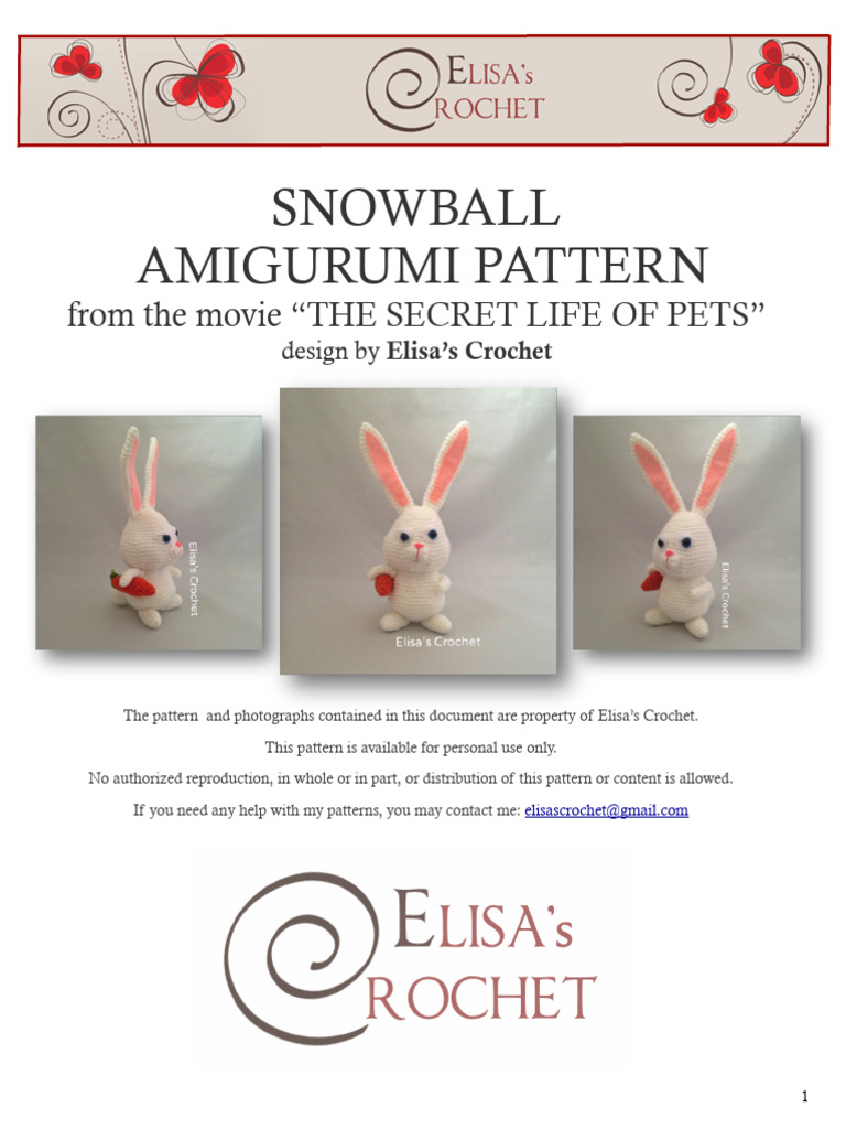 SNOWBALL Elisascrochet | PDF | Crochet | Crafts