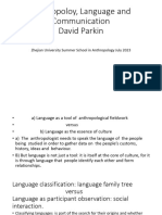030602. The Anthropology of Language and Communication