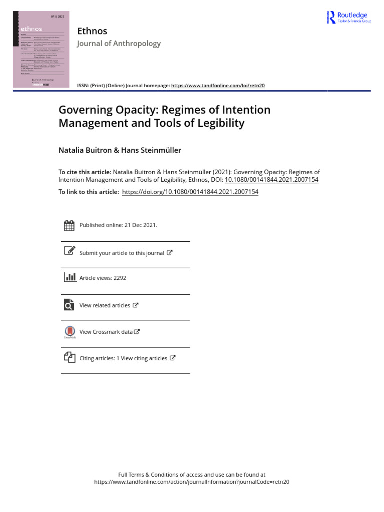 Governing Opacity: Intention Management | PDF | Intention | Mind