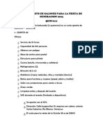 Presupuesto de Salones para La Fiesta de Generacion