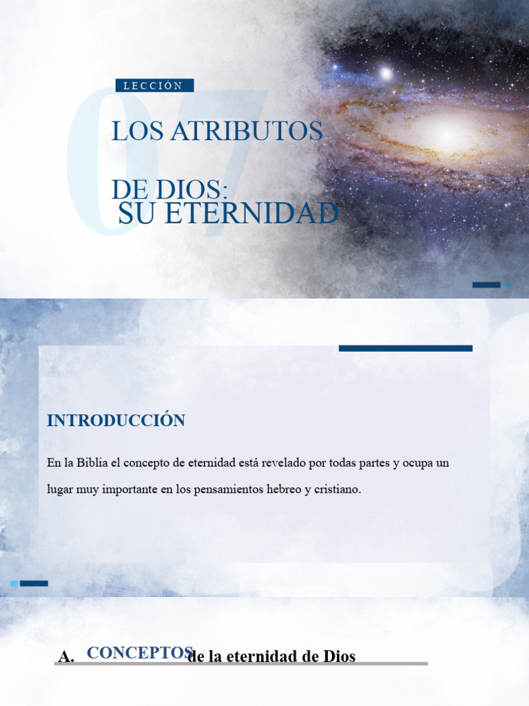 Leccion 07 - Su Eternidad | PDF | Dios | Creencia religiosa y doctrina