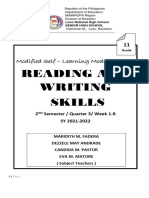 Reading and Writing Q4 w1 8