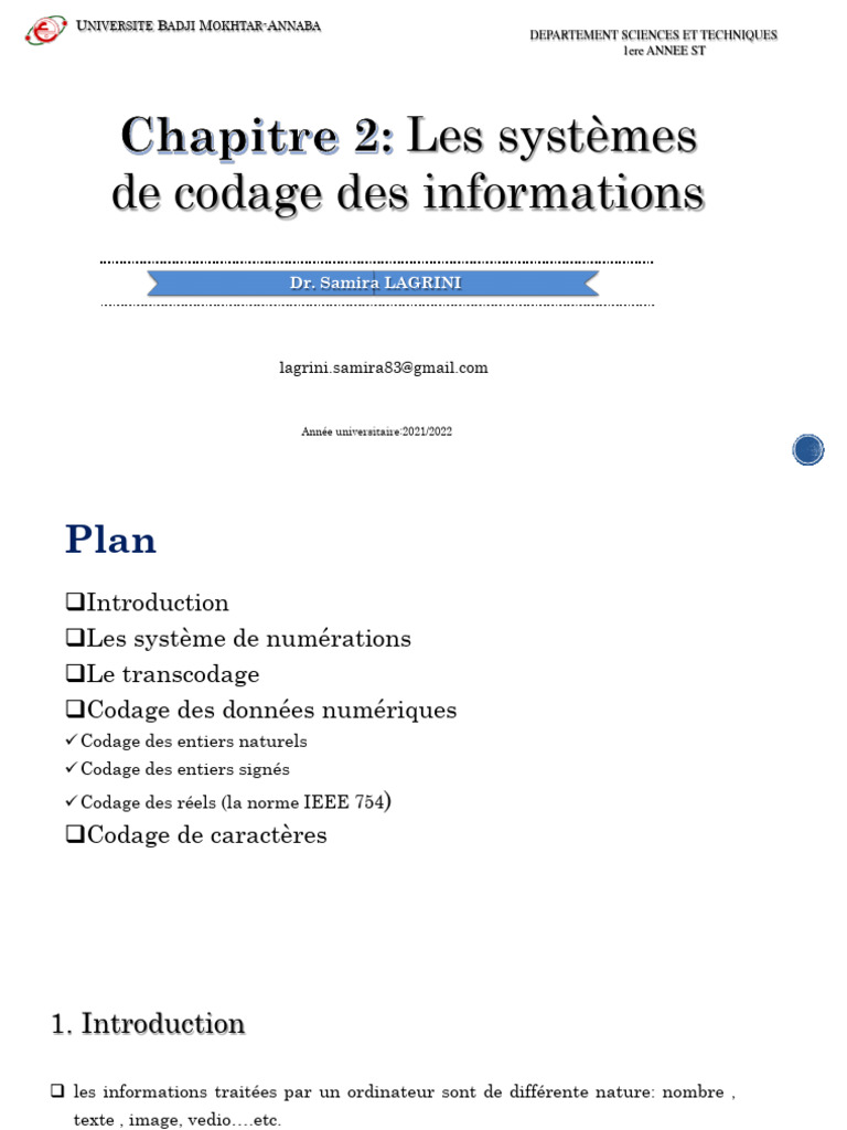 Systèmes de Codage des Informations | PDF | ASCII | Codage des caractères
