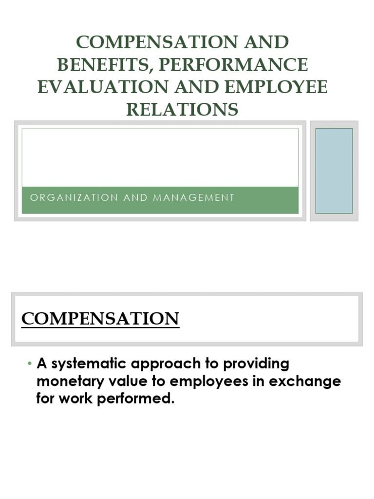 9-Compensation and Benefits, Performance Evaluation and Employee ...