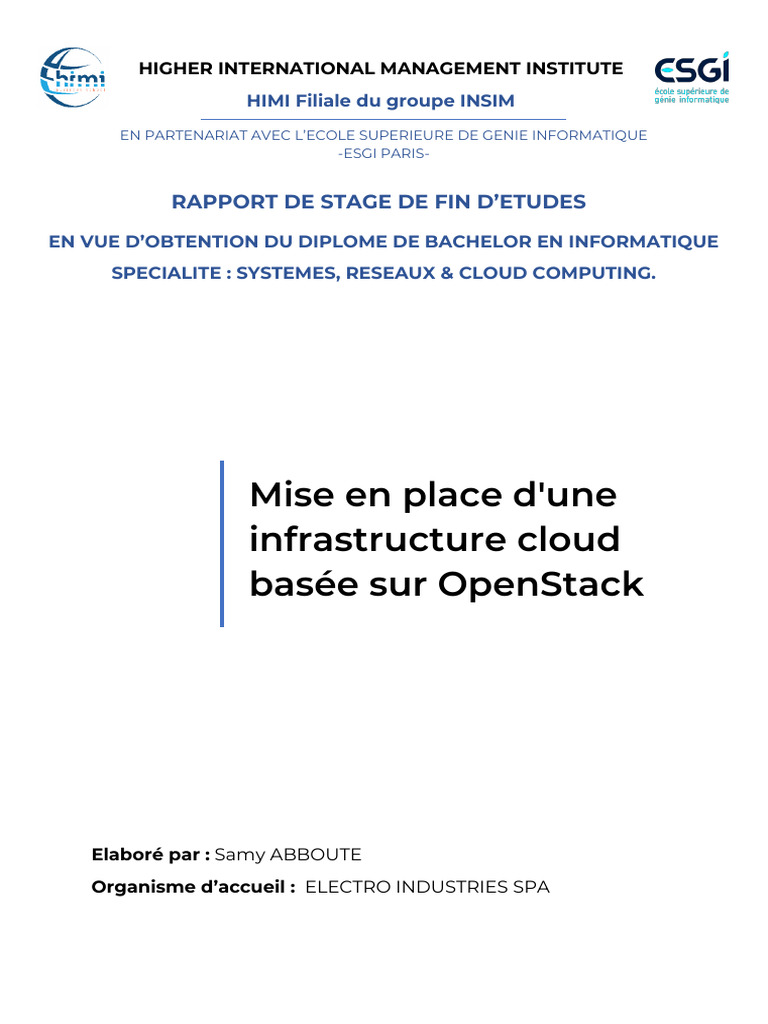 Infrastructure Cloud avec OpenStack | PDF | Cloud computing ...