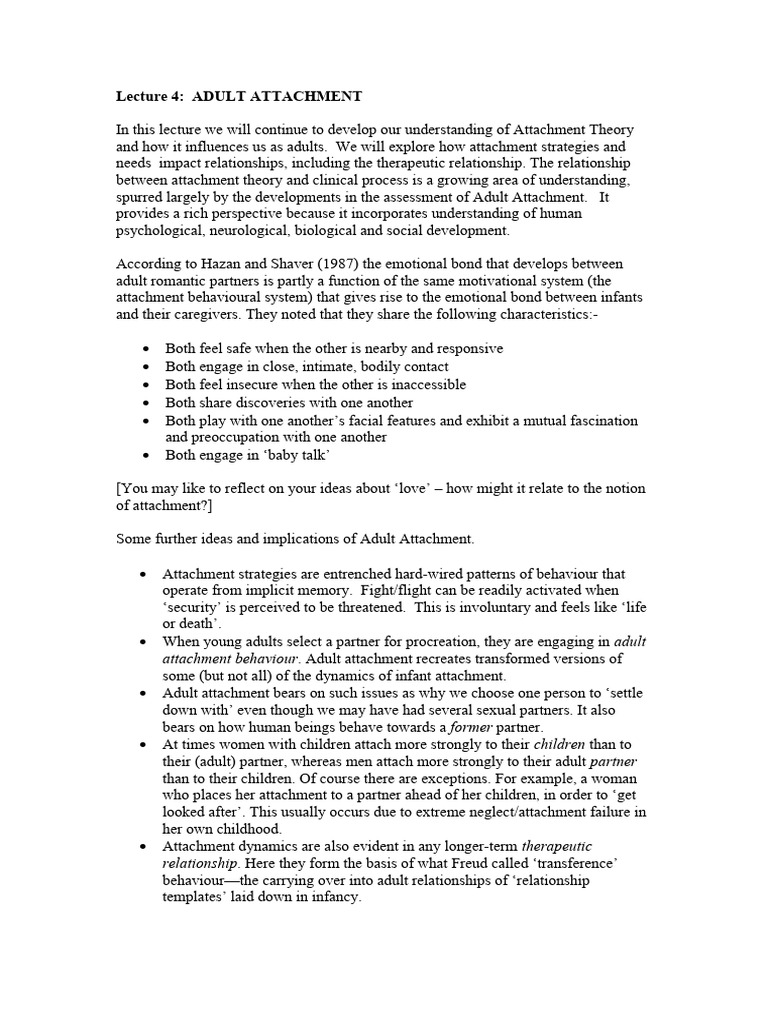 Understanding Adult Attachment Styles | PDF | Attachment Theory ...