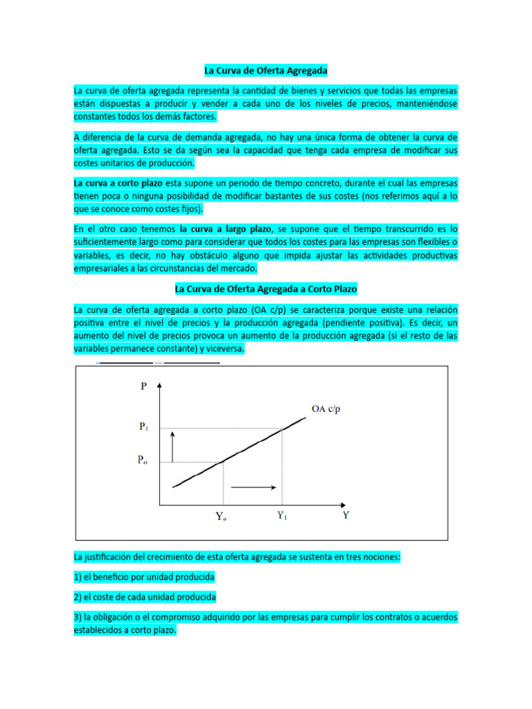 Microeconomia 2 - La Curva de Oferta Agregada | PDF | Oferta (economía ...