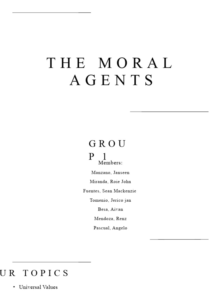 Group 1 Moral Agents 1 | PDF | Morality | Virtue