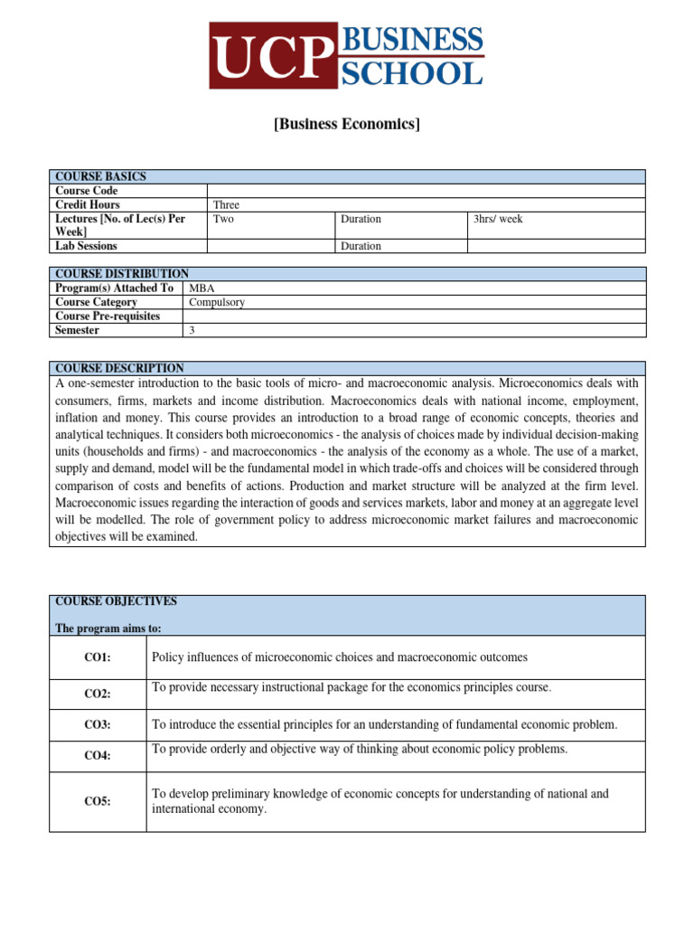 MBA Course in Business Economics | PDF | Macroeconomics | Microeconomics