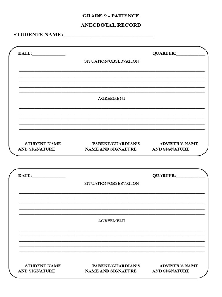 Anecdotal Record PDF