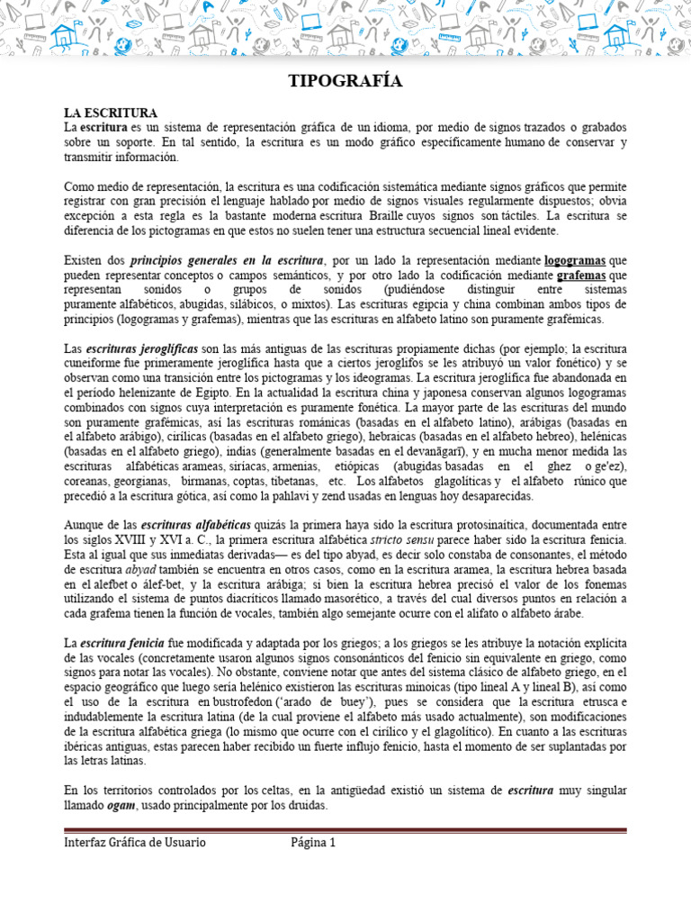 Tipografía y escritura: conceptos clave | PDF | Escritura | Alfabeto