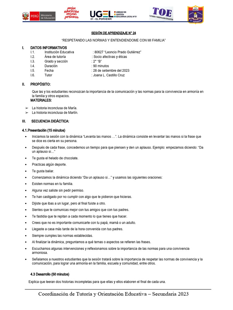 SA23 - Tutoria | PDF | Crecimiento personal y profesional | Salud y ...