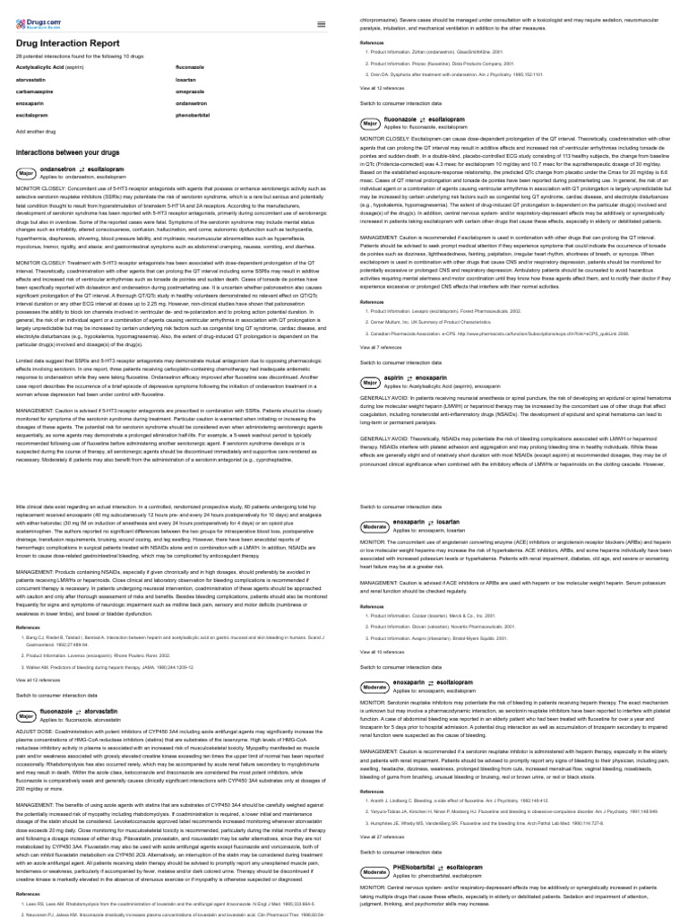 Drug interaction report acetylsalicylic acid atorvastatin