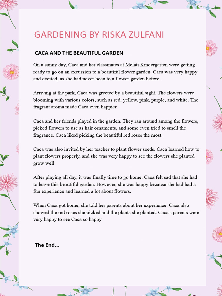 Caca's Excursion to the Flower Garden | PDF