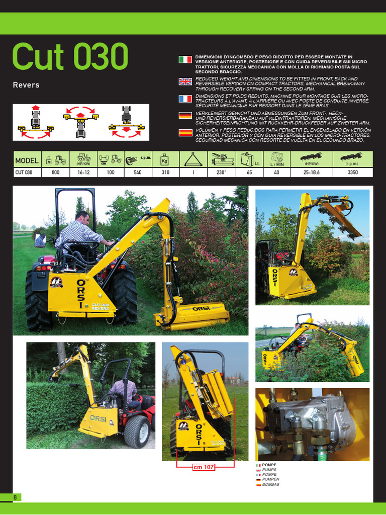 Micro-Tracteurs : Accessoire CUT 030 | PDF