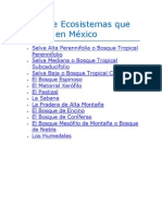 Tipos de Ecosistemas Que Existen en México